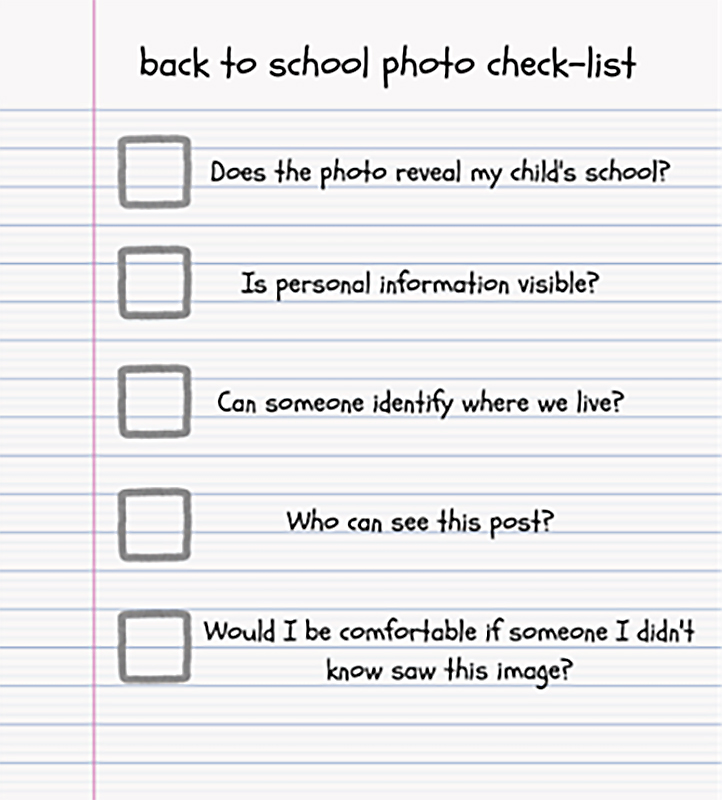 checklist written out on notebook paper