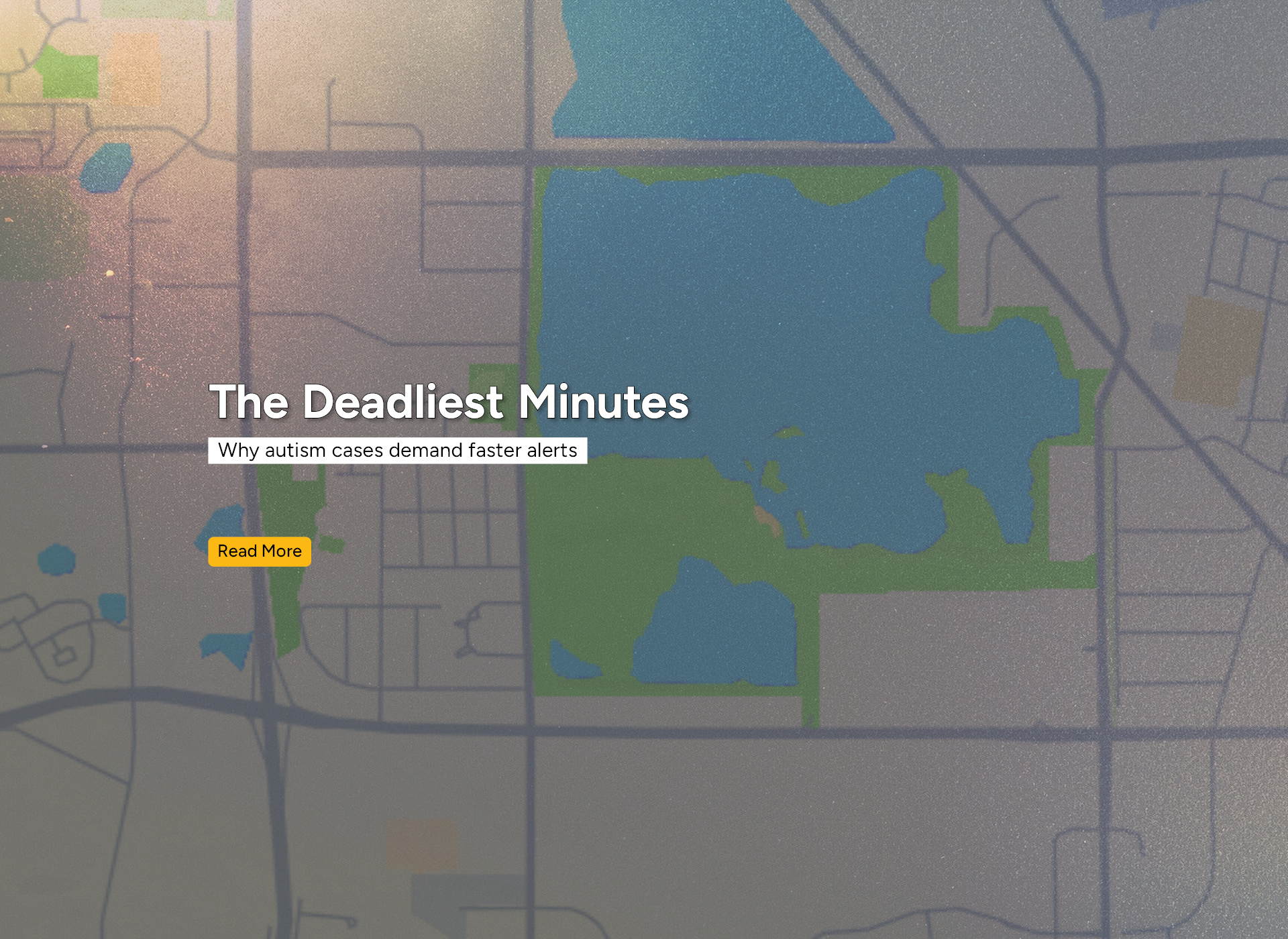 map with a body of water in the center