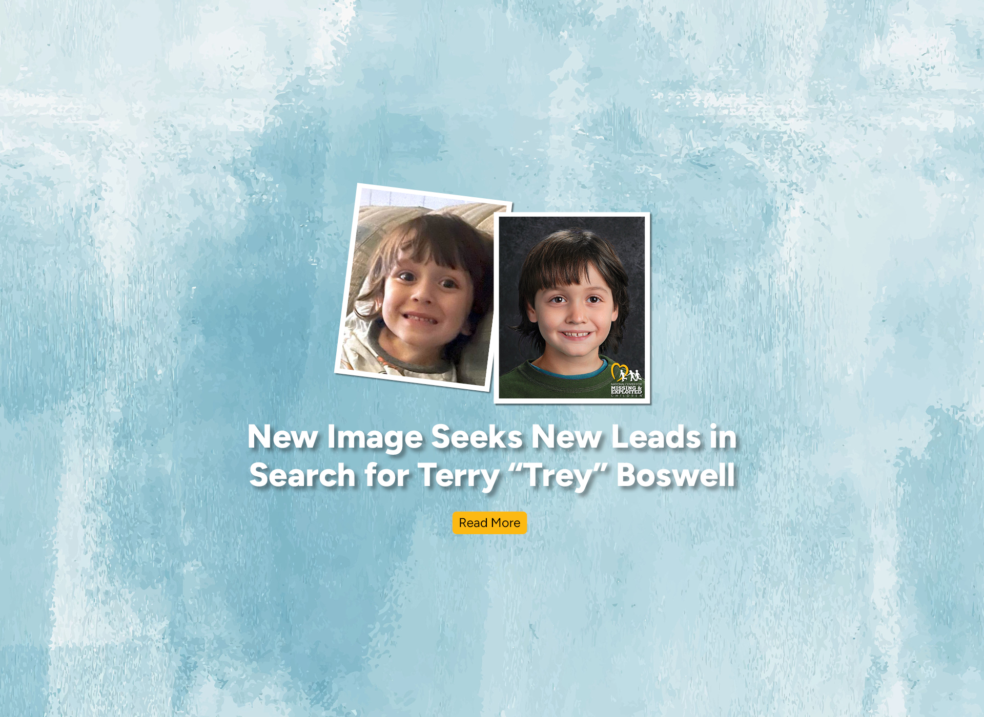 Original image of Terry next to an age-progressed image of him.